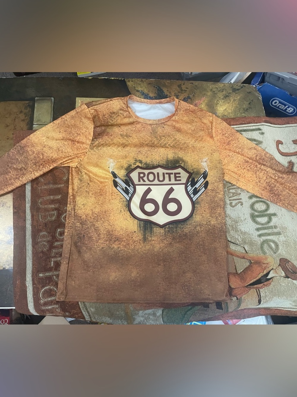 ROUTE 66 Reverse-Print on Back Motorcycle Jersey Size XXL-XXXL